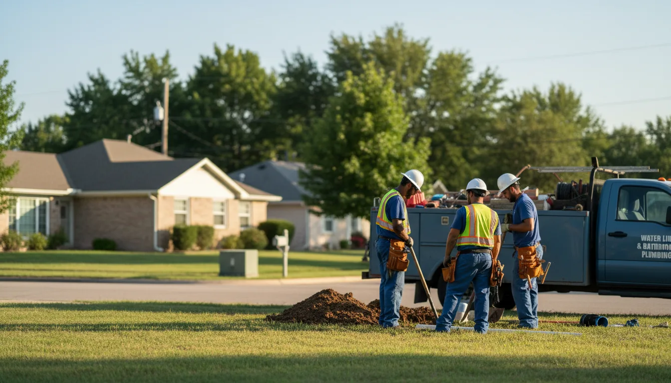 Residential water line and bathroom plumbing service in Cherryville, MO